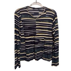 Derek Lam New York Size Small Long Sleeve Stripe Top Cotton Casual Lightweight